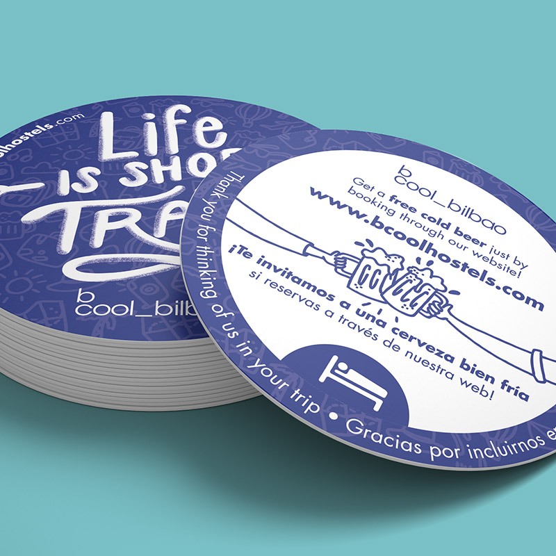 pegatina para hotel - Lettering y diseño de adhesivo promocional