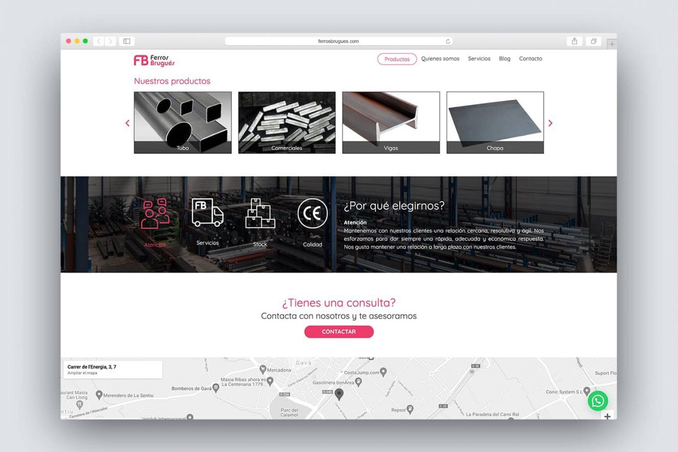 diseno de web de empresa industrial