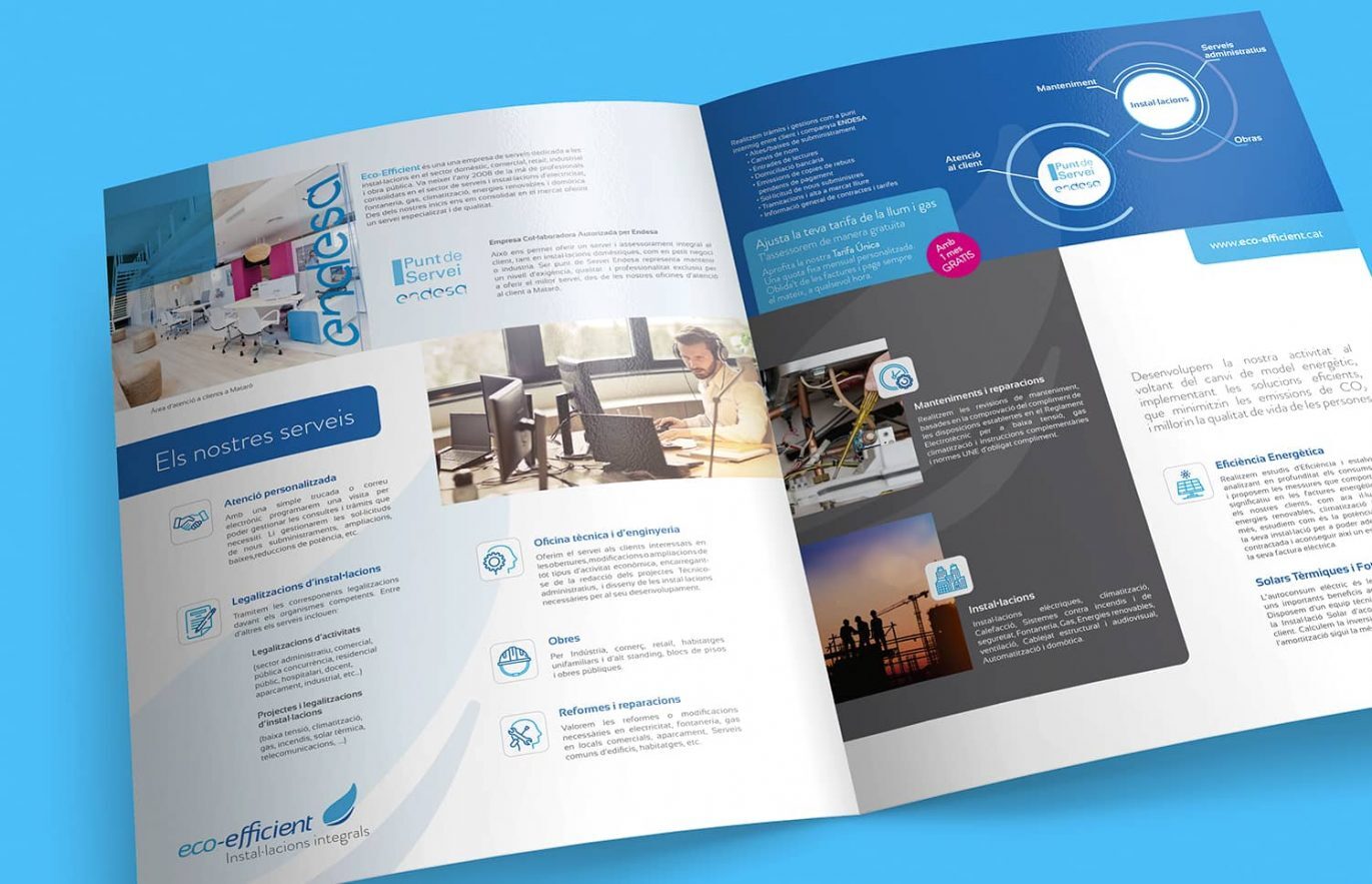 diseno de diptico corporativo endesa