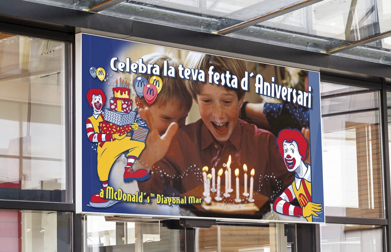 cartel campana aniversario mcdonalds