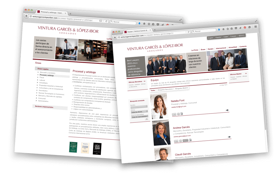 web corporativa ventura garces1 950x612 - P&aacute;gina web de Ventura Garc&eacute;s y L&oacute;pez Ibor abogados