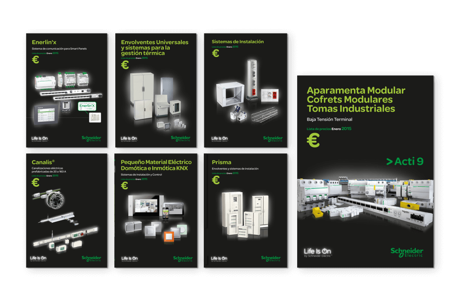 Schneider Electric editorial catalogo maquetacion disseny barcelona mediactiu promocion covers 950x612 - Restyling de tarifas de Schneider Electric