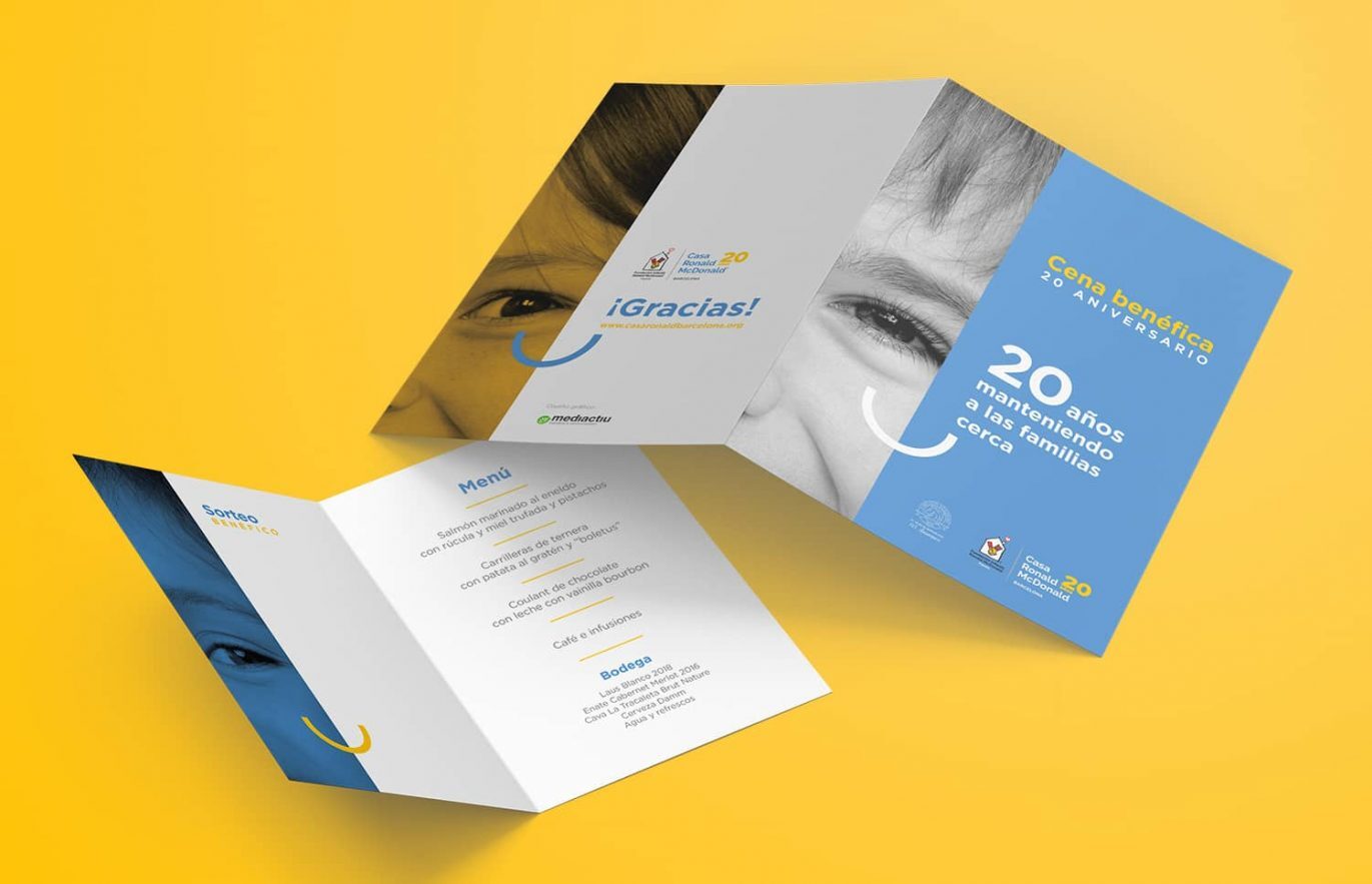 creacion de diptico para cena benefica