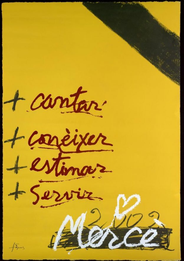 noticias - - ¡Feliz día de la Mercè a todos! Diseño cartel merce Tapies 2002 624x883 - ¡Feliz día de la Mercè a todos!