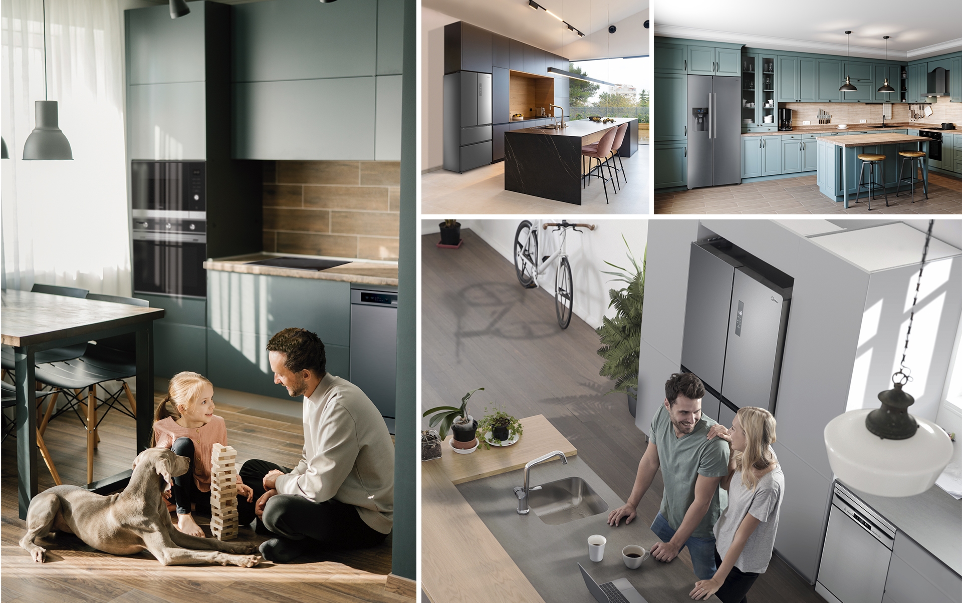 - - diseño y maquetación de catalogos y tarifas para Midea integracion de electrodomesticos en imagenes de entorno - diseño y maquetación de catalogos y tarifas para Midea