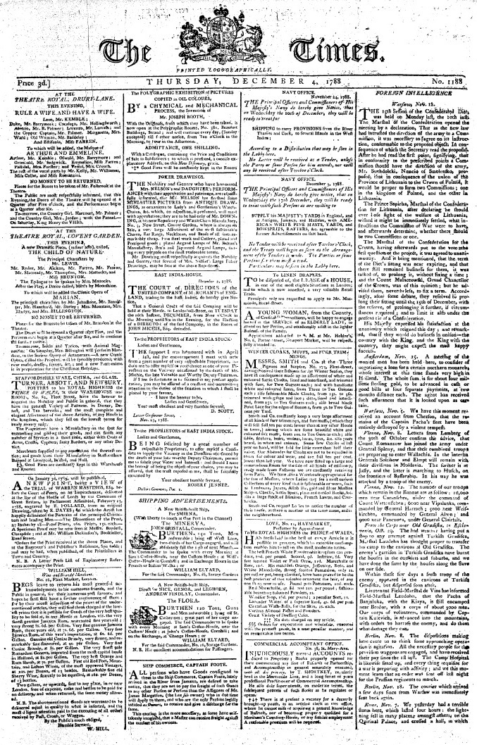 Times 1788.12.04 - Historia del diseño gráfico en el sector de la alimentación
