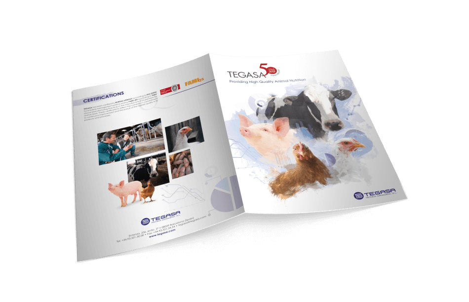 Tegasa editorial design animals cartel nutrition cover back diptic1 950x612 - Tegasa celebra su 50 aniversario redise&ntilde;ando su gr&aacute;fica