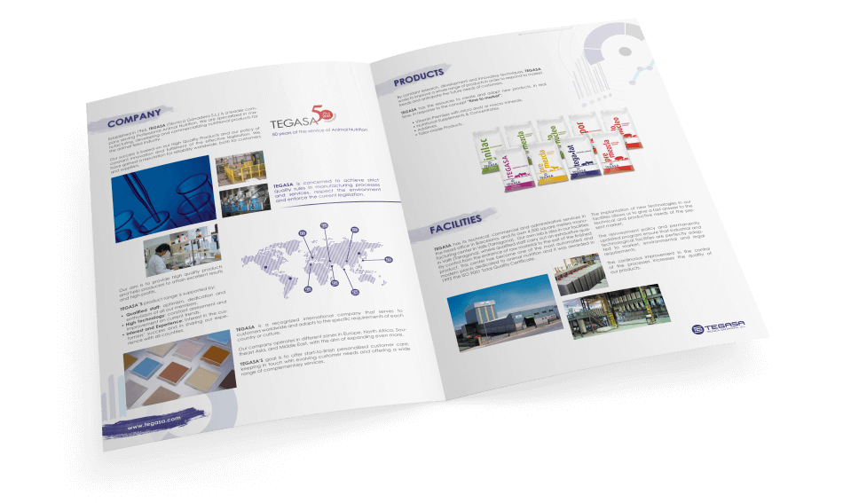Tegasa editorial design animals cartel nutrition interior diptic1 950x567 - Tegasa celebra su 50 aniversario redise&ntilde;ando su gr&aacute;fica