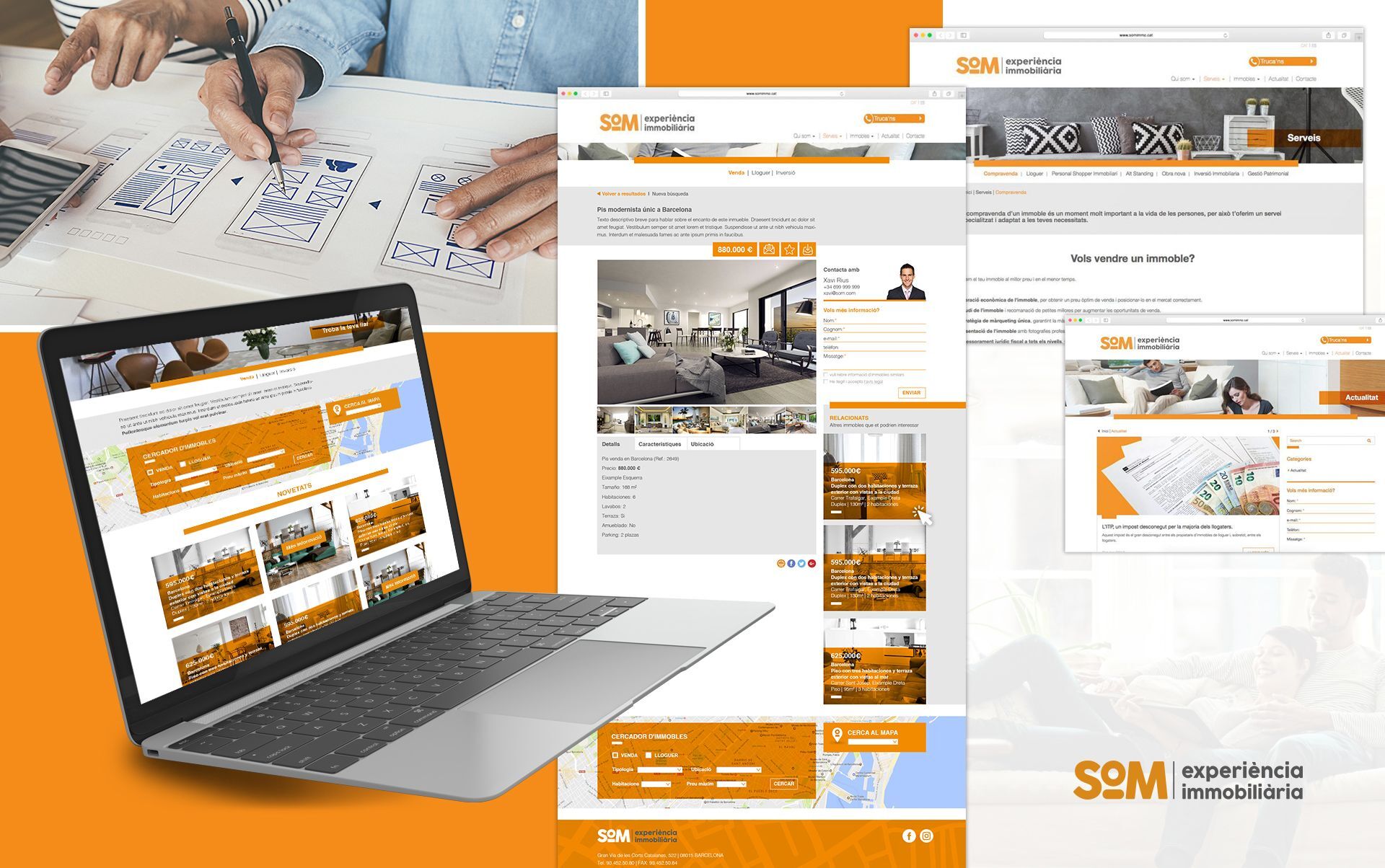 web para inmobiliaria - Naming, branding, registro de marca, aplicaciones de marca...