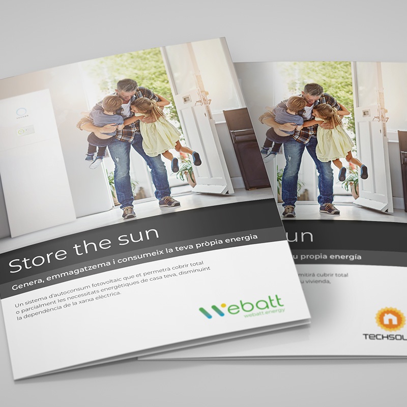 diptico promocional empresa industrial - Diseño gráfico de díptico comercial