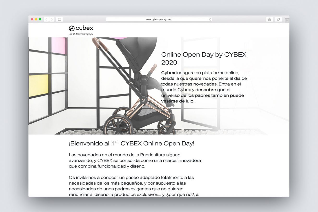 creacion de landing page para cybex 1325x883 - Evento on-line de presentaci&oacute;n de producto