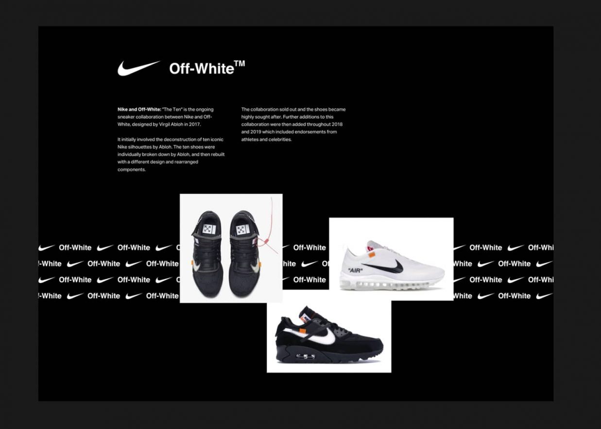 Nike Off white 1237x883 - 10 tendencias en dise&ntilde;o gr&aacute;fico para un a&ntilde;o muy esperado. &iexcl;Bienvenido 2021!