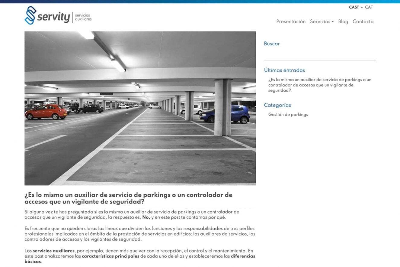 web para empresa de servicios auxiliares