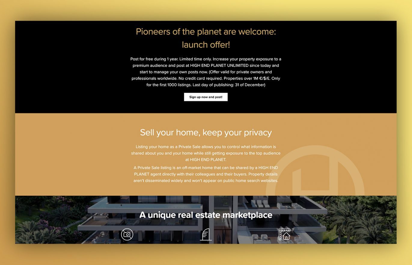 diseno de pagina web para inmobiliaria de lujo