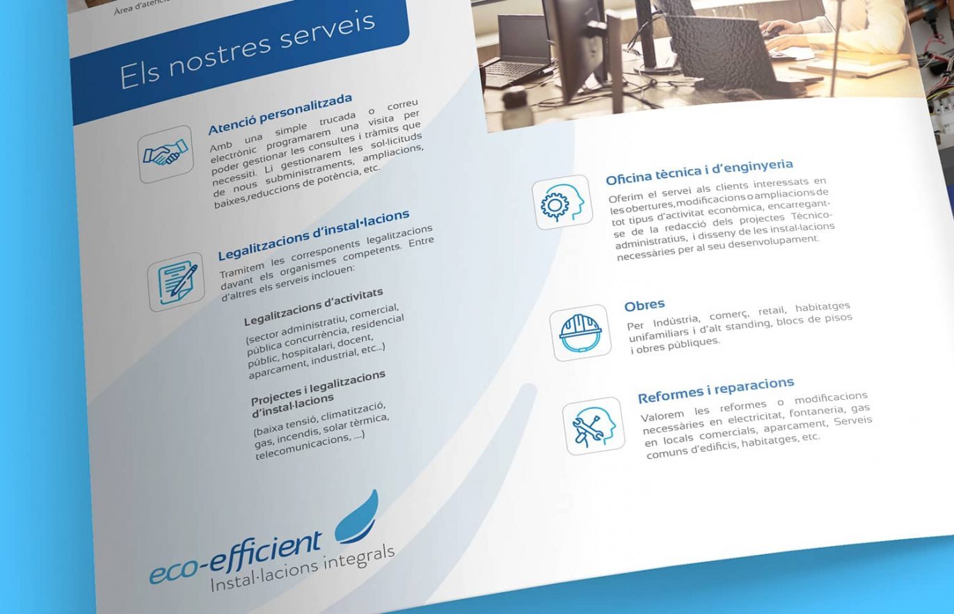 maquetacion de diptico corporativo barcelona