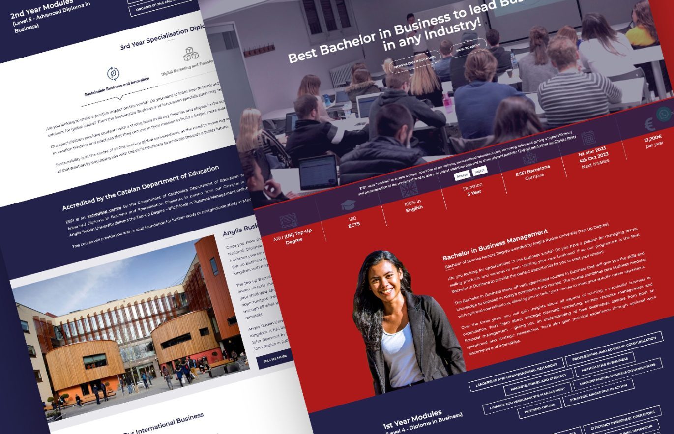 business school web design