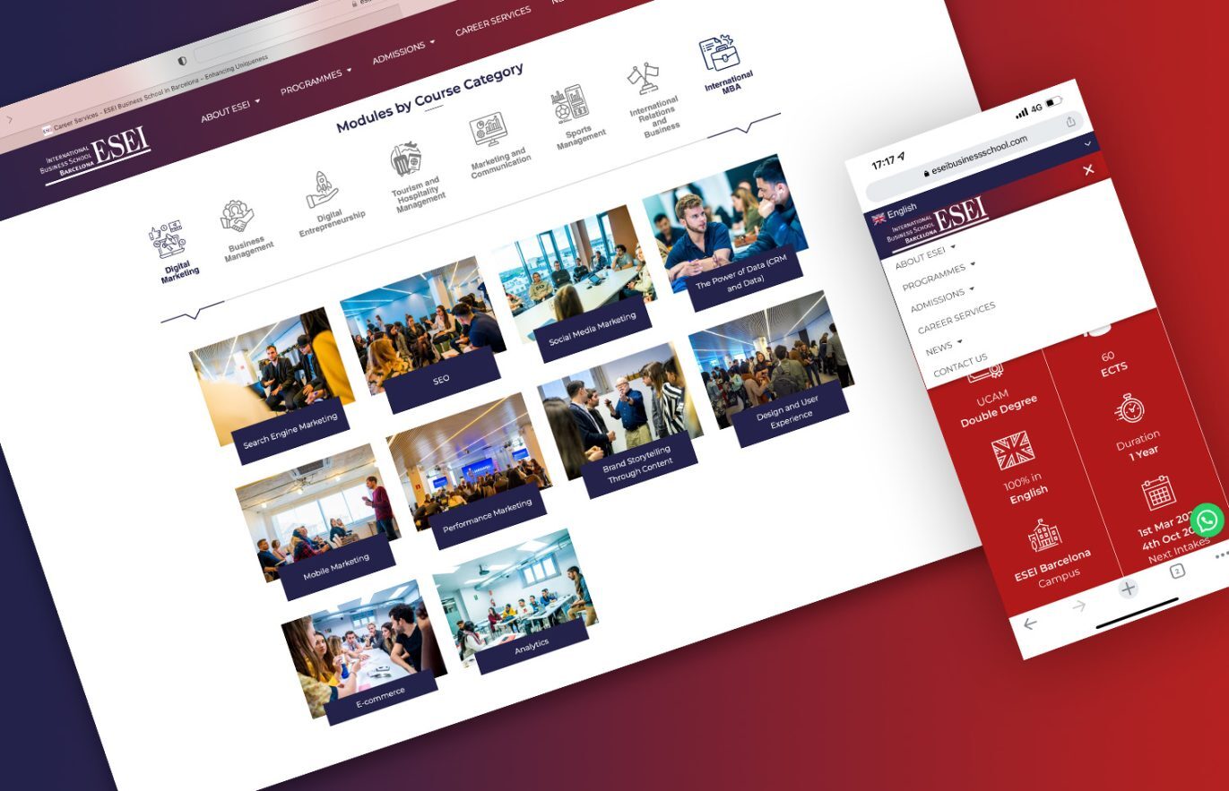 pagina web profesional escuela de negocios