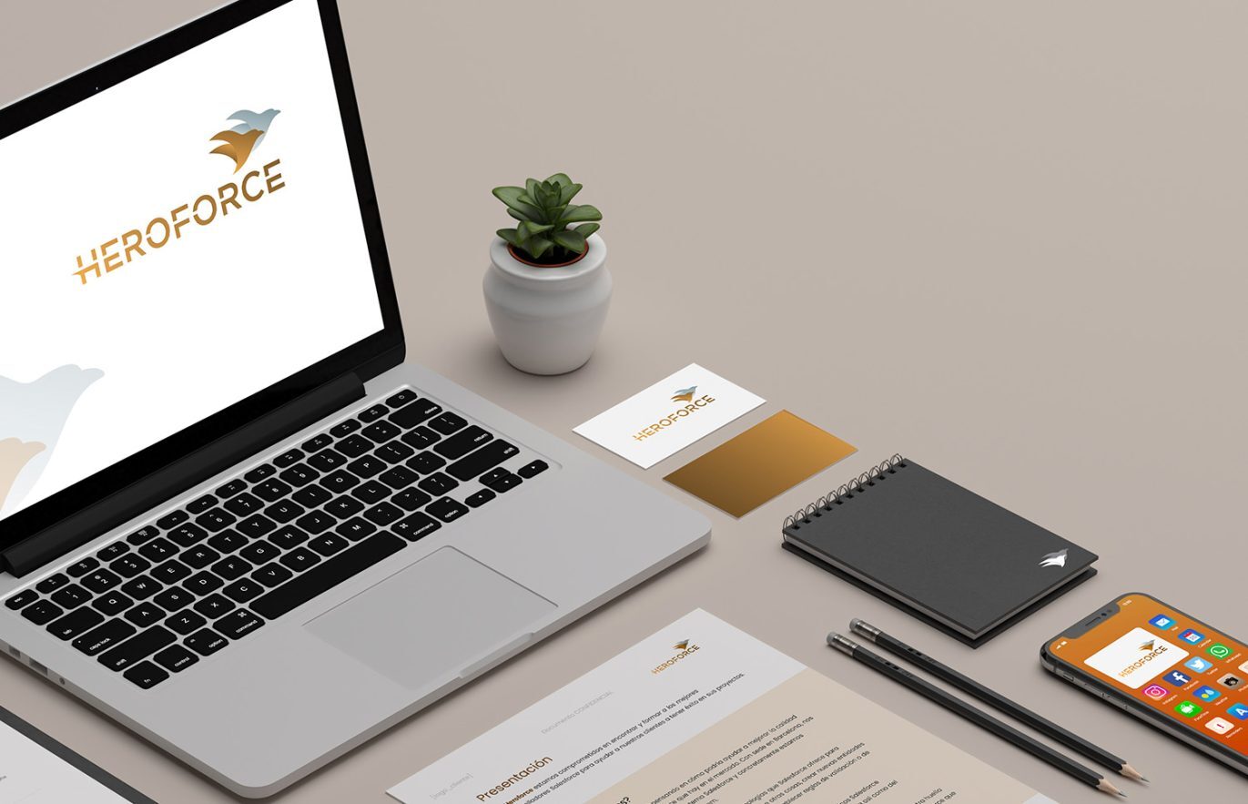 4 elementos corporativos de marca para heroforce