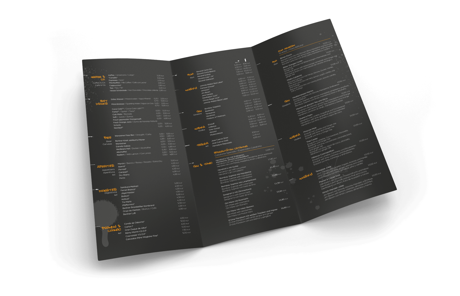 carta restaurante Berlin diseno Barcelona - Comunicaci&oacute;n para el nuevo Hotel Berlin Mitte