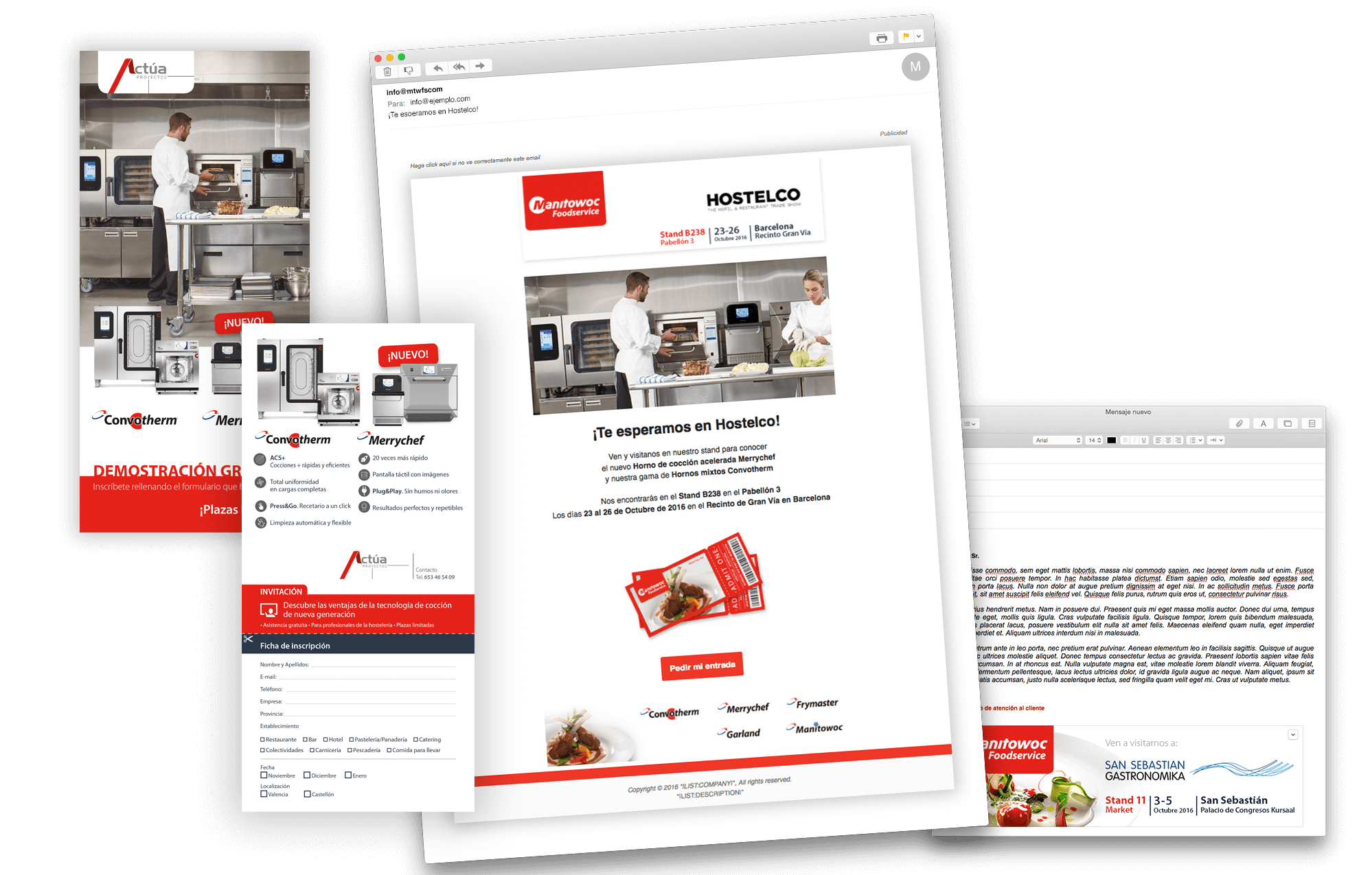 elementos comunicacion evento barcelona - Soluciones en marketing, dise&ntilde;o gr&aacute;fico... para Manitowoc